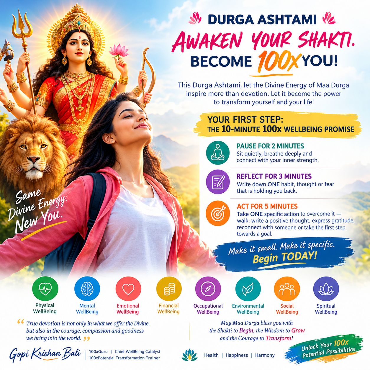 🌺 DURGA ASHTAMI | THE FIRST STEP TOWARDS YOUR 100x TRANSFORMATION 🌺